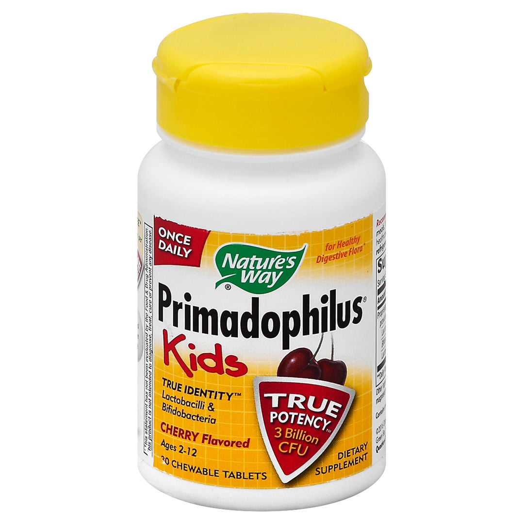 Natures Way Primadophilus Kids Chewable Tablets Cherry Flavored 30 Chew [UNFI #960153]