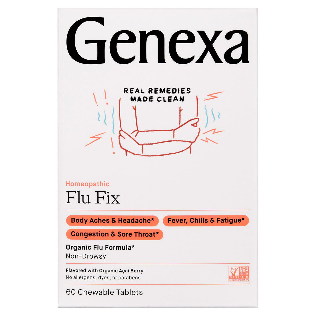 Genexa Flu Fix Organic Chewable Tablets Acai Berry Flavor 60 Tabs [UNFI #1960947]