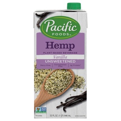 Pacific Foods Plant-Based Beverage Hemp Vanilla Unsweetened 12/32 OZ [UNFI #0421750] [ebt]