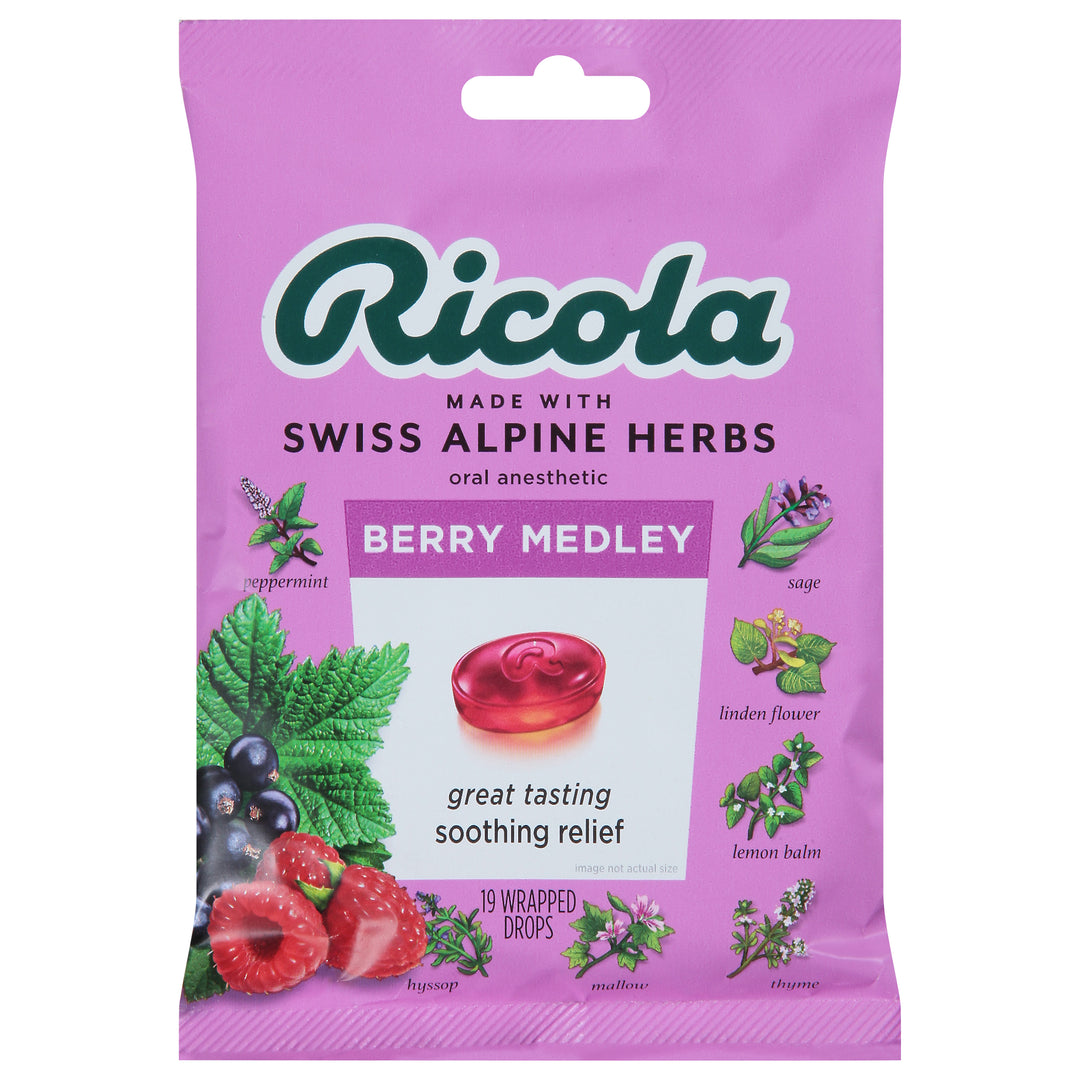 Ricola Oral Drops Berry Medley 8/19 CT [UNFI #2885853] [ebt]