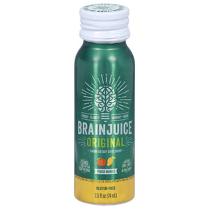 Brainjuice Liquid Dietary Supplement Organic Peach Mango 12/2.5 OZ [UNFI #2379782]