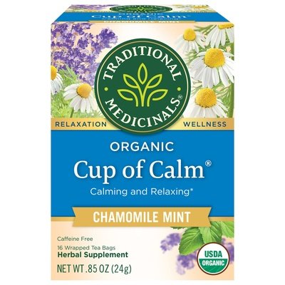 Traditional Medicinals Herbal Supplement Organic Cup Of Calm Chamomile Mint Tea Bags 6/16 Bag [UNFI #0649103] [ebt]