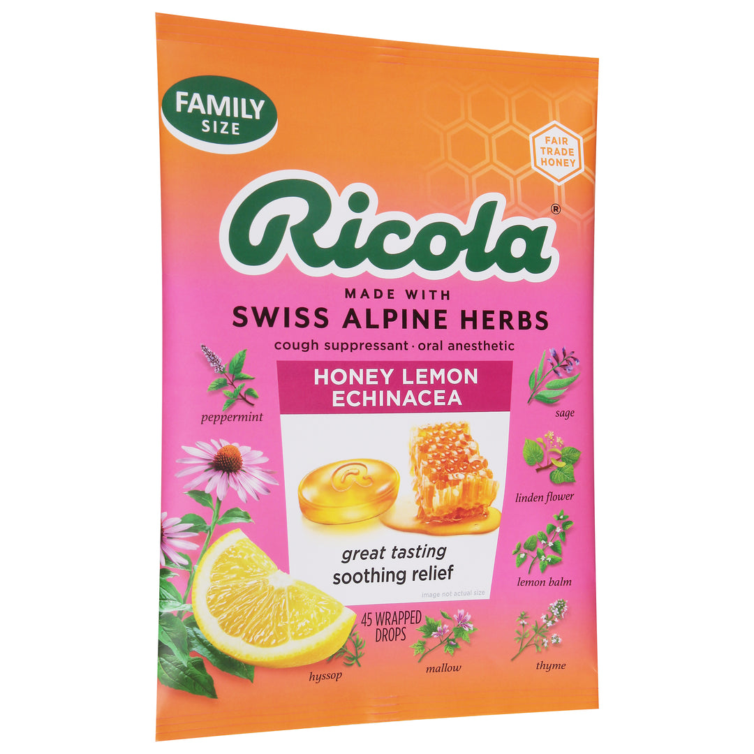 Ricola Cough Suppressant/Throat Drops Honey Lemon With Echinacea Family Pack 6/45 CT [UNFI #2874717] [ebt]