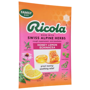 Ricola Cough Suppressant/Throat Drops Honey Lemon With Echinacea Family Pack 6/45 CT [UNFI #2874717] [ebt]