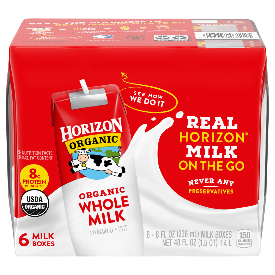 Horizon Milk Organic Whole 3/6/8 OZ [UNFI #2403939] [ebt]