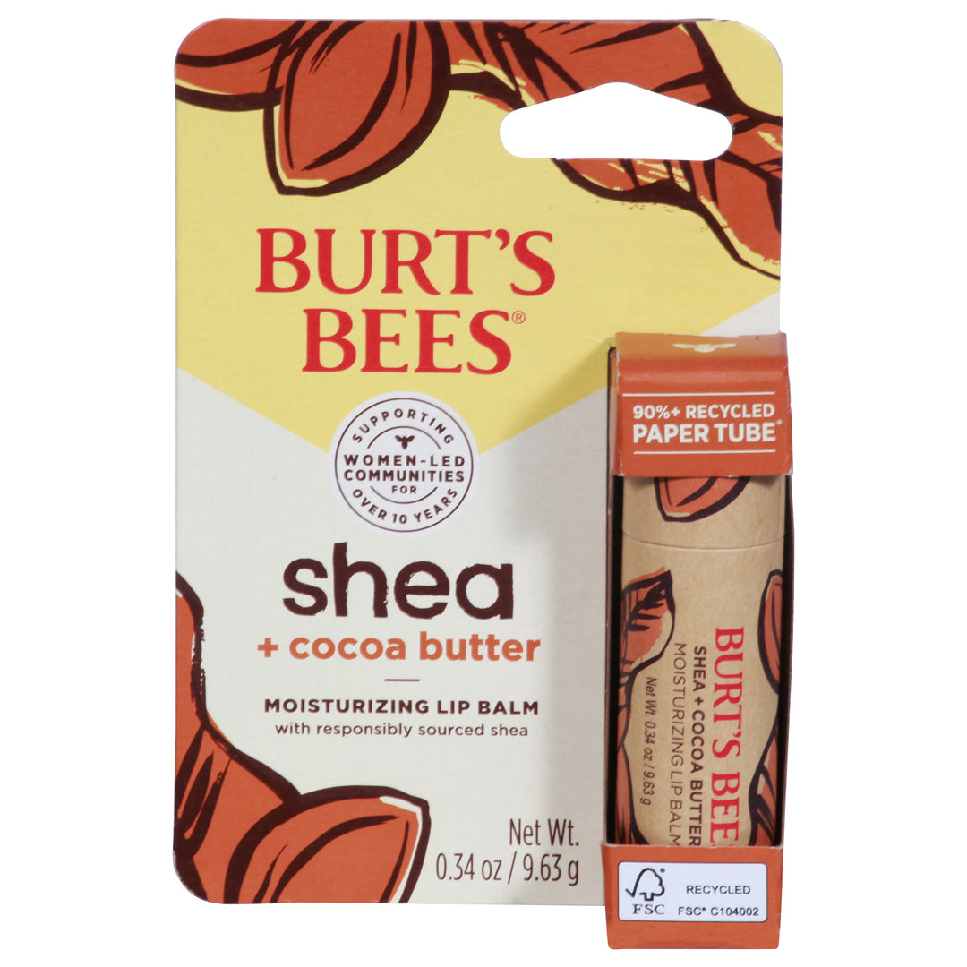 Burts Bees Lip Balm Moisturizing Shea + Cocoa Butter 6/.34 OZ [UNFI #2970366] T