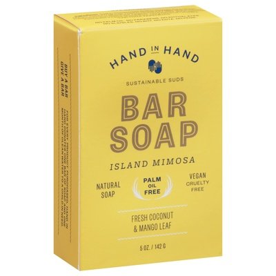 Hand In Hand Bar Soap Island Mimosa Fresh Coconut & Mango Leaf 5 OZ [UNFI #2593465] T