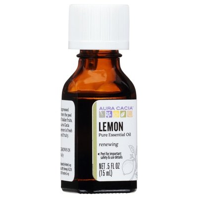 Aura Cacia Pure Essential Oil Lemon Renewing 1/.5 OZ [UNFI #620468] T