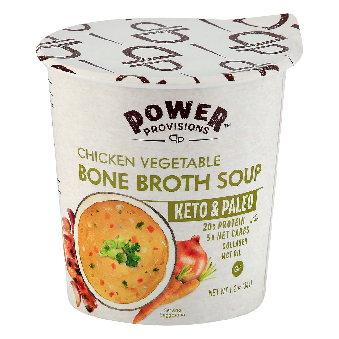 Power Provisions Bone Broth Soup Chicken Vegetable 6/1.2 OZ [UNFI #2529394] [ebt]