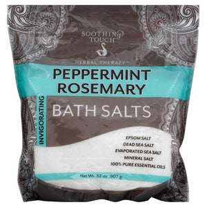 Soothing Touch Bath Salts Invigorating Peppermint Rosemary 32 OZ [UNFI #2136695] T