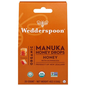 Wedderspoon Honey Drops Organic Manuka Honey with Echinacea 4 OZ [UNFI #3076510] [ebt]