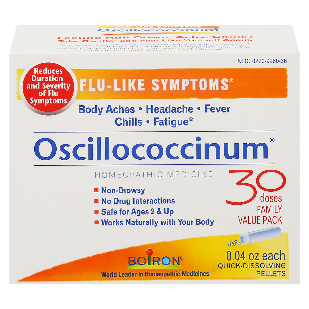 Boiron Flu Medicine Quick-Dissolving Pellets Family Value Pack 30 Dose [UNFI #1017847]