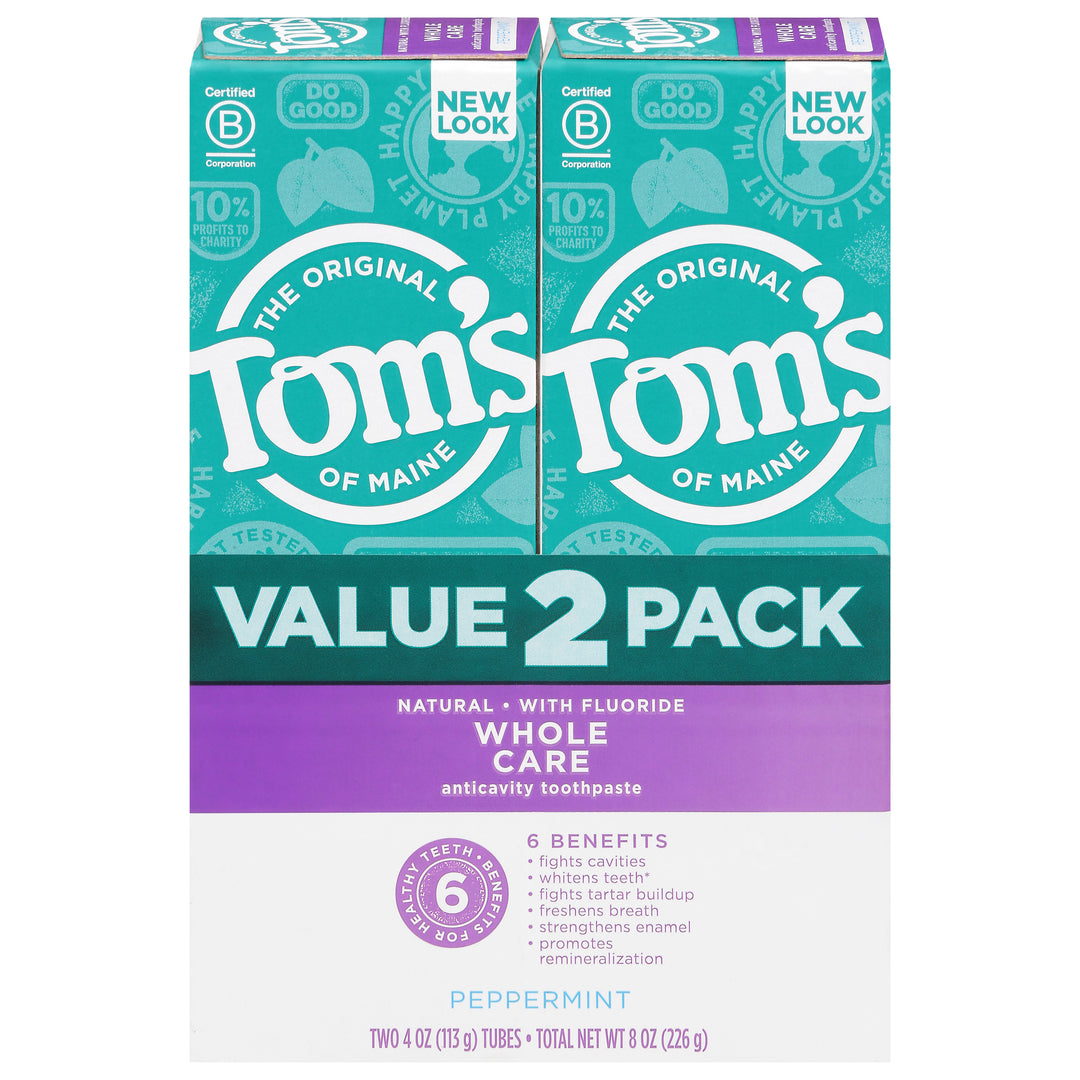 Toms Of Maine Toothpaste Anticavity Peppermint Natural Value 2 Pack 2/4 OZ [UNFI #2710192] T