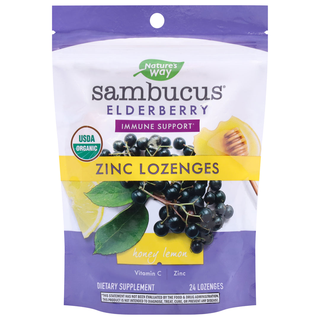 Natures Way Zinc Lozenges Honey Lemon 24 CT [UNFI #2224814]
