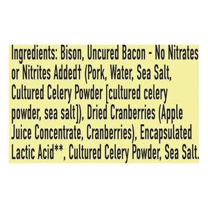 Epic Bison Bar Gluten Free Uncured Bacon + Cranberry 12/1.3 OZ [UNFI #2391738] [ebt]