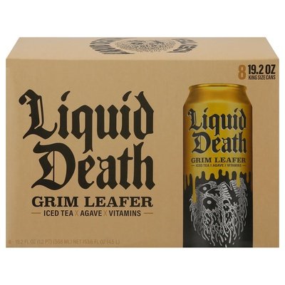Liquid Death Iced Tea Grim Leafer King Size Cans 3/8/19.2Z [UNFI #2930410] [ebt]
