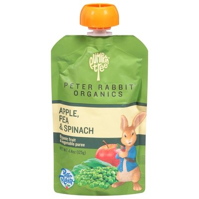 Peter Rabbit Organics Fruit & Vegetable Puree Organic Apple Pea & Spinach 10/4.4 OZ [UNFI #750430] [ebt]