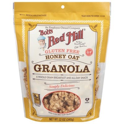 Bobs Red Mill Granola Gluten Free Honey Oat 4/12 OZ [UNFI #1541309] [ebt]
