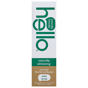 Hello Products Toothpaste Anticavity Fluoride Natural Whitening Mint To Be 6/4.7 OZ [UNFI #2702355] T