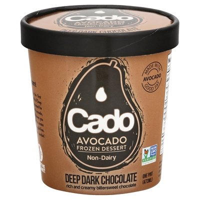 Cado Desserts Avocado Frozen Dessert Non-Dairy Deep Dark Chocolate 8/1 PINT [UNFI #2135234] [ebt]