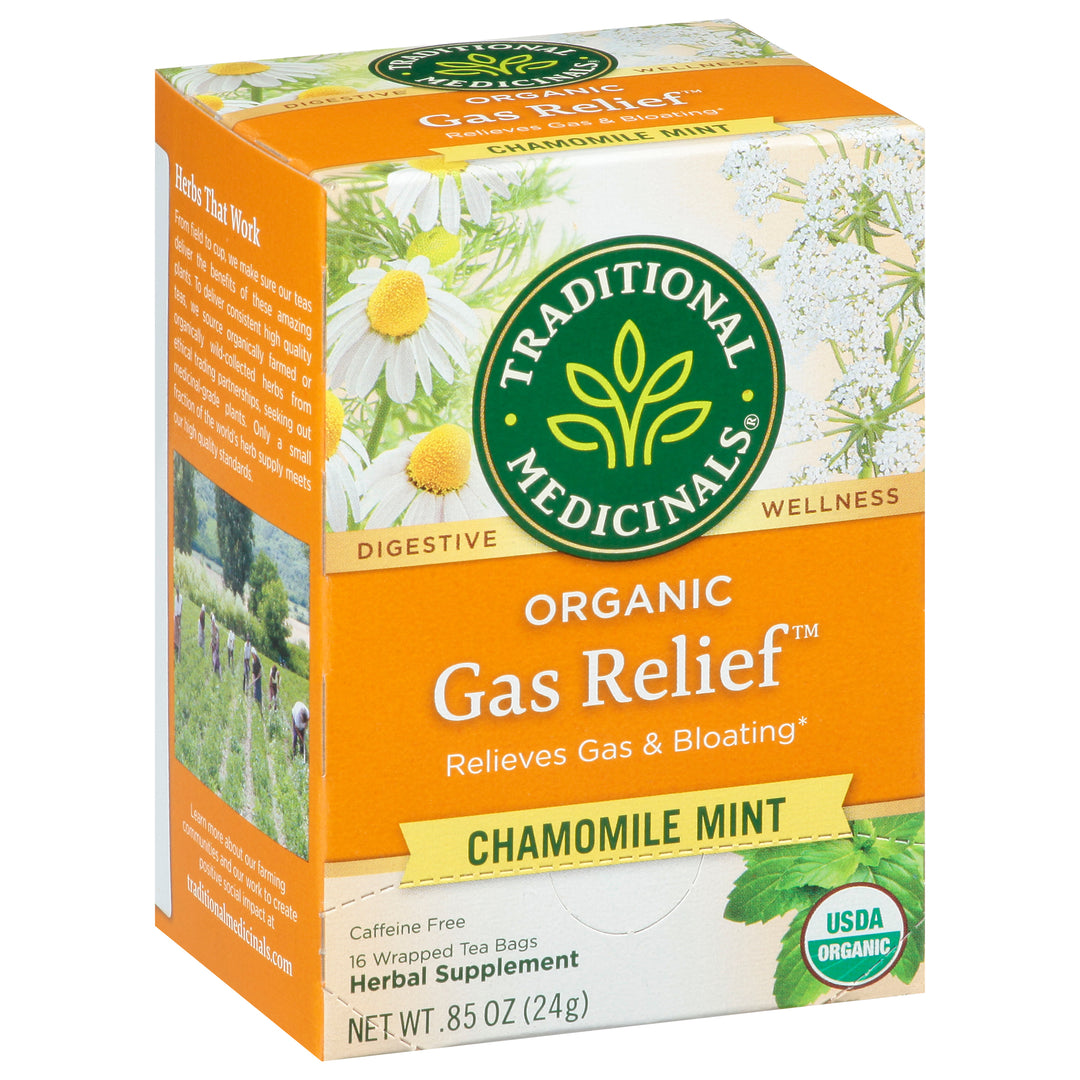 Traditional Medicinals Herbal Supplement Organic Gas Relief Chamomile Mint Tea Bags 6/16 Bag [UNFI #1101351] [ebt]