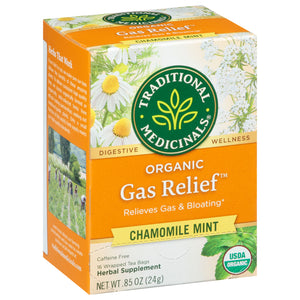 Traditional Medicinals Herbal Supplement Organic Gas Relief Chamomile Mint Tea Bags 6/16 Bag [UNFI #1101351] [ebt]