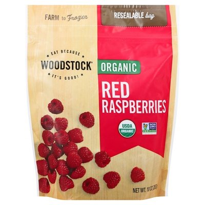 Woodstock Red Raspberries Organic 12/10 OZ [UNFI #154534] [ebt]