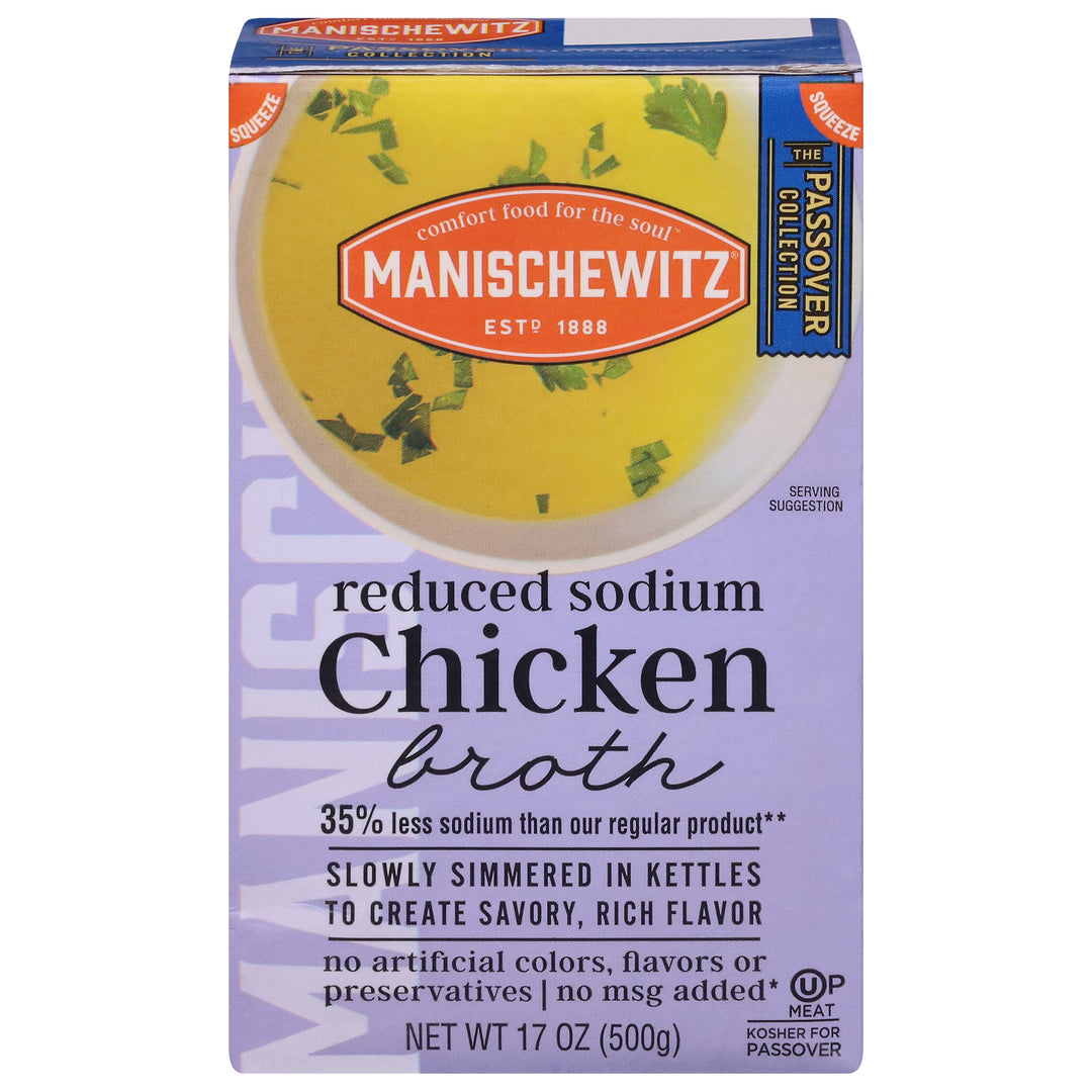 Manischewitz Broth Reduced Sodium Chicken 12/17 OZ [UNFI #2657989] [ebt]