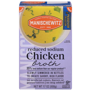 Manischewitz Broth Reduced Sodium Chicken 12/17 OZ [UNFI #2657989] [ebt]