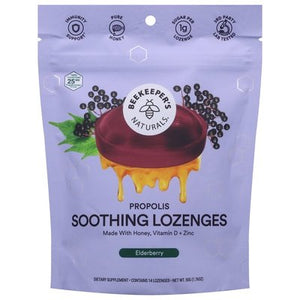Beekeepers Naturals Soothing Lozenges Propolis Elderberry 1/1.76 OZ [UNFI #2760932]