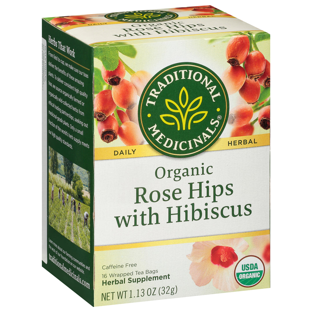 Traditional Medicinals Herbal Supplement Organic Rose Hips & Hibiscus Tea Bags 6/16 CT [UNFI #1838580] [ebt]