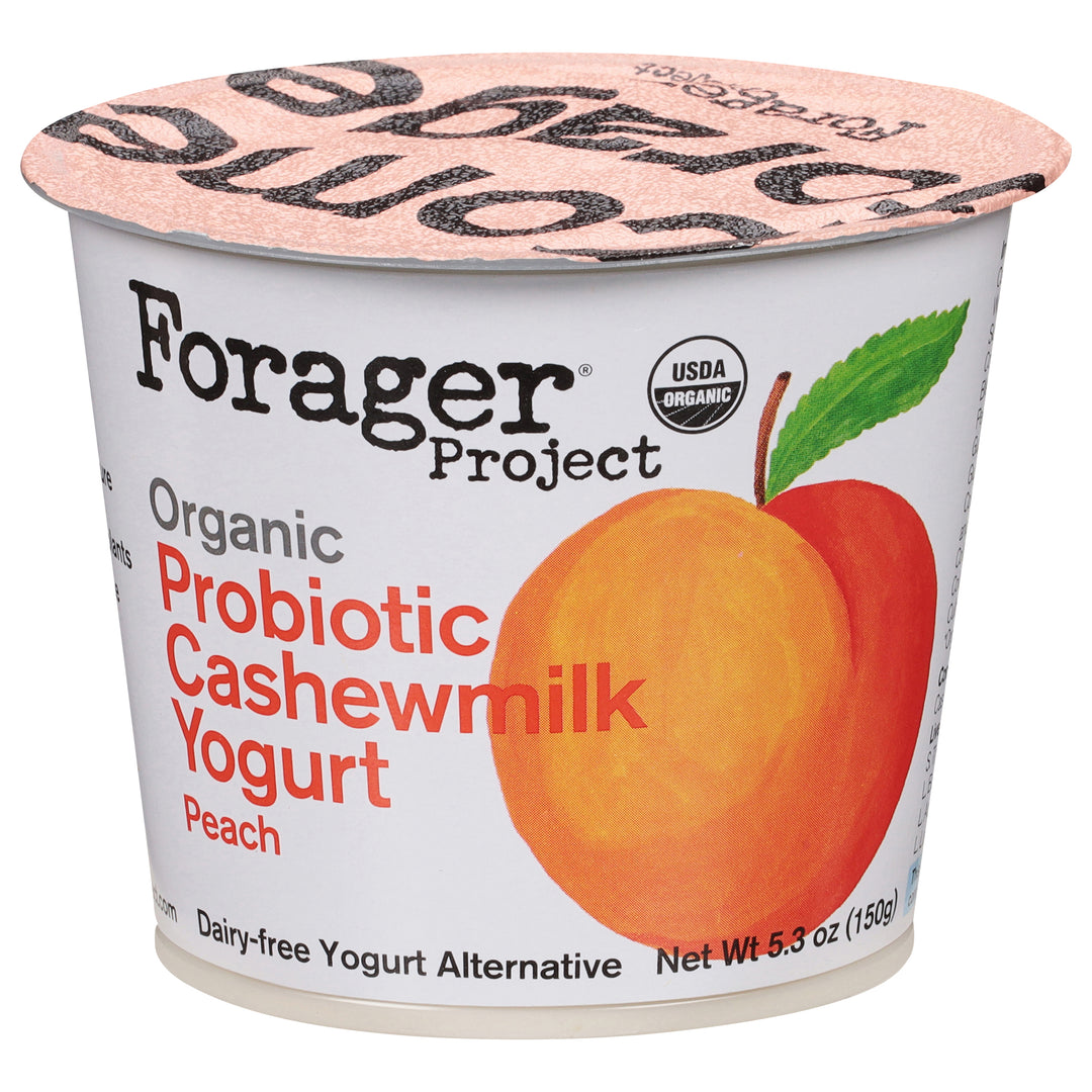 Forager Cashewmilk Yogurt Peach Dairy-Free Organic Probiotic 6/5.3 OZ [UNFI #2701845] [ebt]