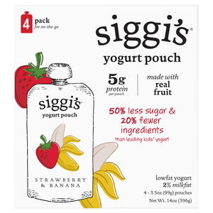 Siggis Yogurt Lowfat Strawberry & Banana 4 Pack 6/4/3.5 OZ [UNFI #2518405] [ebt]