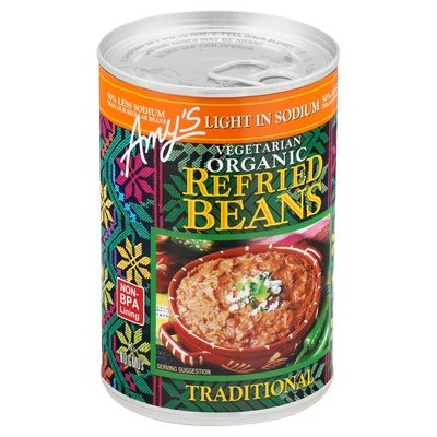 Amys Refried Beans Organic Traditional 12/15.4Oz [UNFI #0793455] [ebt]