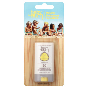 Baby Bum Sunscreen Face Stick Fragrance Free Spf 50 6/.45 OZ [UNFI #2387389] T