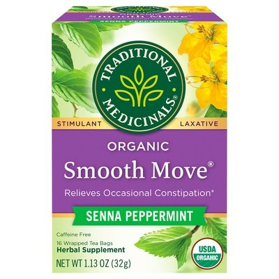 Traditional Medicinals Herbal Supplement Organic Senna Peppermint Smooth Move Tea Bags 6/16 Bag [UNFI #0703405] [ebt]