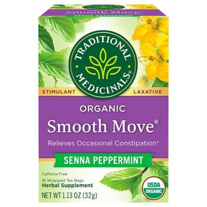 Traditional Medicinals Herbal Supplement Organic Senna Peppermint Smooth Move Tea Bags 6/16 Bag [UNFI #0703405] [ebt]