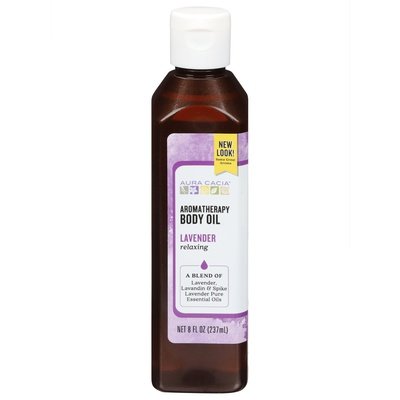 Aura Cacia Body Oil Aromatherapy Lavender Relaxing 1/8 OZ [UNFI #611889] T