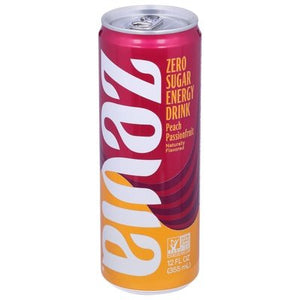 Zevia Energy Drink Zero Sugar Peach Passionfruit 12/12 OZ [UNFI #2936797] [ebt]
