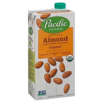 Pacific Foods Plant-Based Beverage Original Organic Almond 12/32 OZ [UNFI #0518282] [ebt]