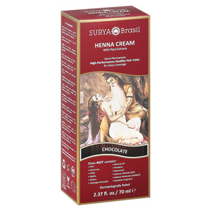 Surya Brasil Henna Cream With Plant Extracts Semi-Permanent Chocolate 2.37 OZ [UNFI #2219897] T