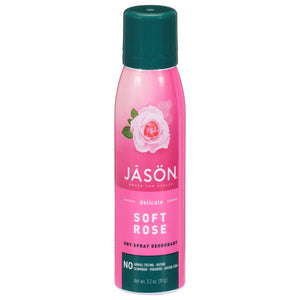 Jason Natural Cosmetics Deodorant Dry Spray Delicate Soft Rose 3.2 OZ [UNFI #2833218] T