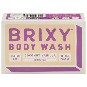Brixy Body Wash Bar Coconut Vanilla 4 OZ [UNFI #2838928] T