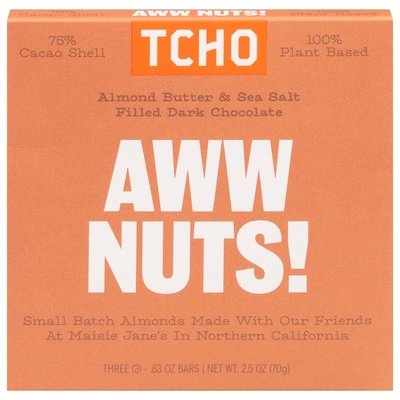 Tcho Chocolate Dark Chocolate Aww Nuts 10/2.5 OZ [UNFI #2825081] [ebt]