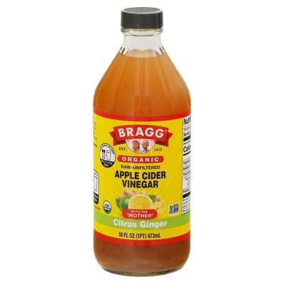Bragg Apple Cider Vinegar Organic Raw-UNFI ltered Citrus Ginger 12/16 OZ [UNFI #2650513] [ebt]