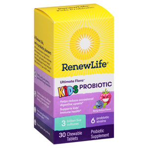 Renew Life Probiotic Kids Chewable Tablets Berry-Licious Flavor 30 Chew [UNFI #2148427]