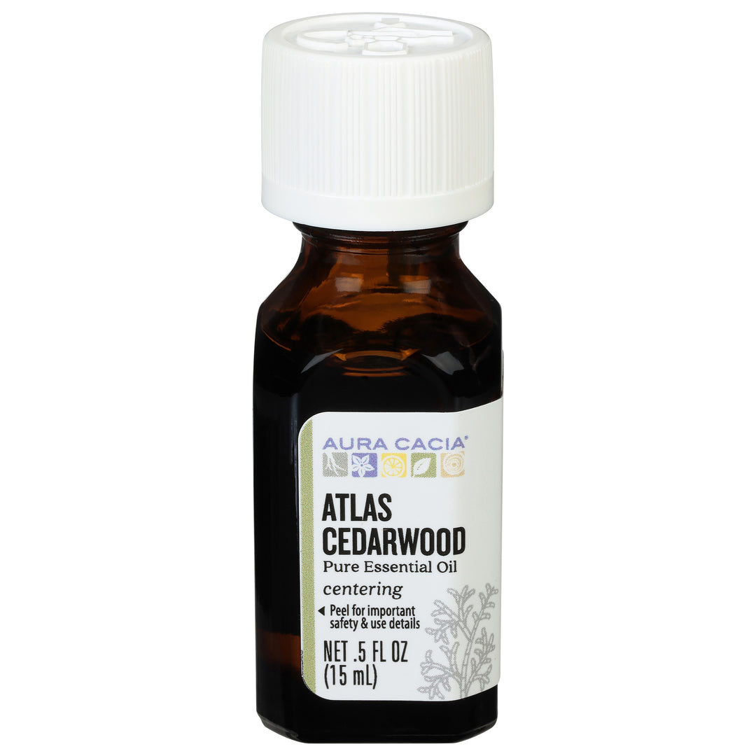 Aura Cacia Essential Oil 100% Pure Atlas Cedarwood .50 OZ [UNFI #1830603] T