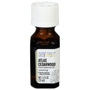Aura Cacia Essential Oil 100% Pure Atlas Cedarwood .50 OZ [UNFI #1830603] T