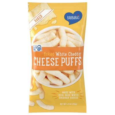 Barbaras Cheese Puffs Baked White Cheddar 12/5.5 OZ [UNFI #0135996] [ebt]