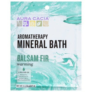 Aura Cacia Mineral Bath Aromatherapy Balsam Fir Warming 6/2.5 OZ [UNFI #682591] T